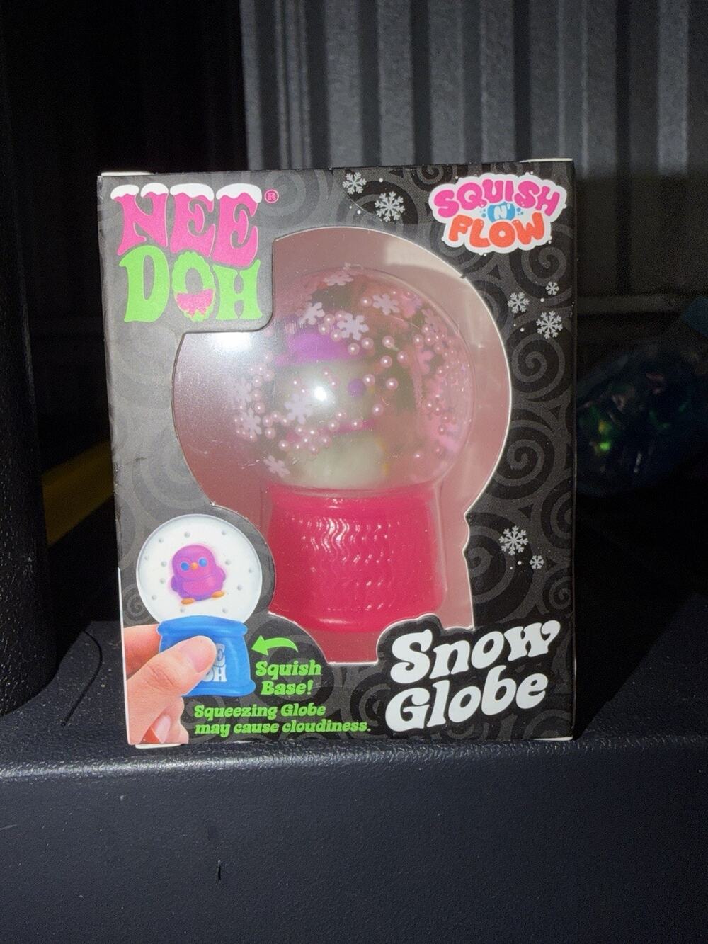 NeeDoh Schylling SnowGlobe- Pink with Snowman Nee Doh Rare